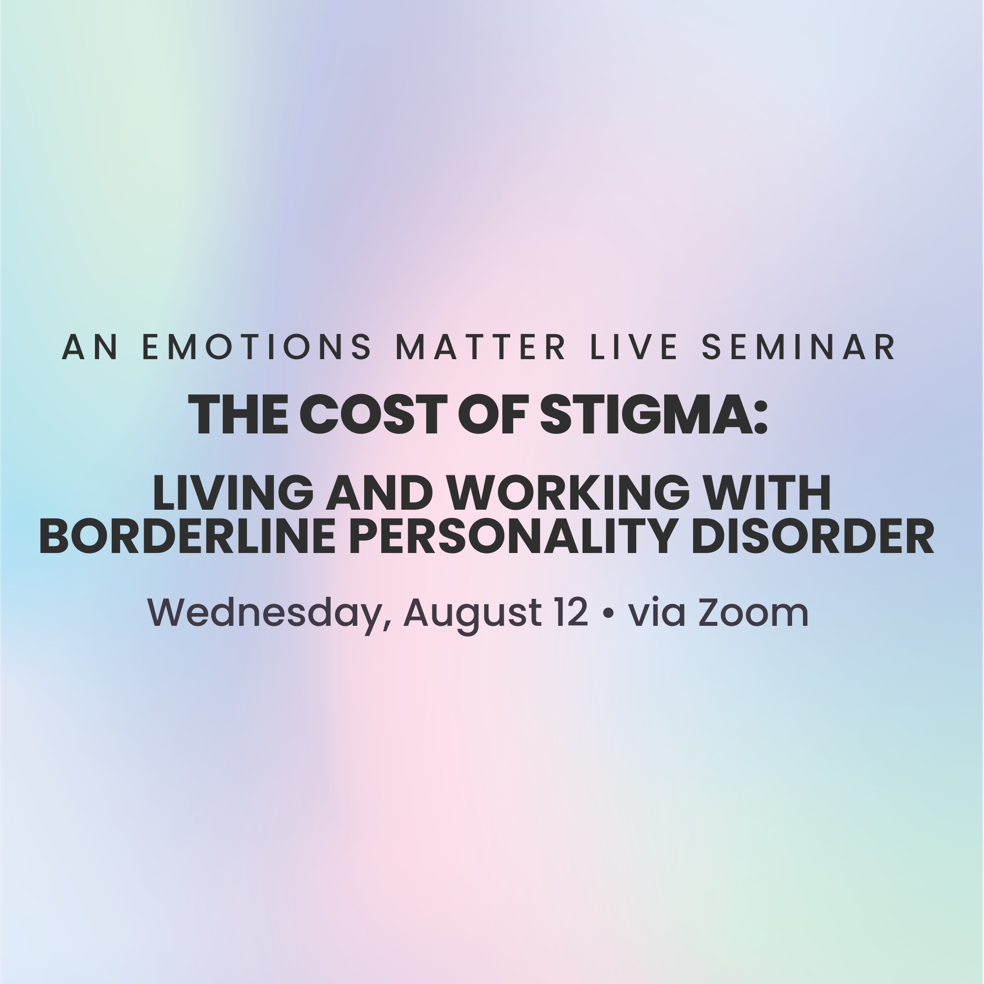 The Cost of Stigma: Living and Working with Borderline Personality Disorder - logo